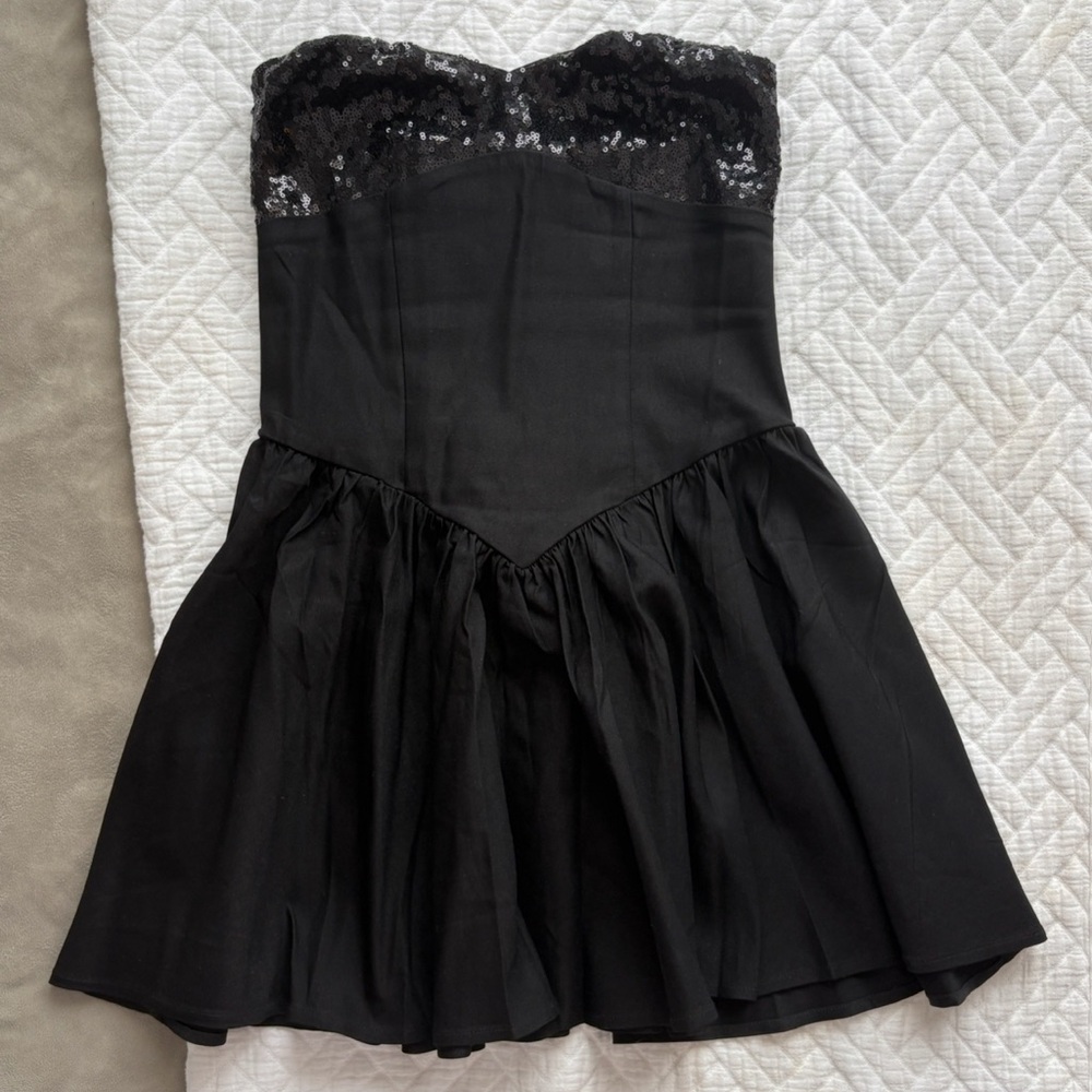 Lucy In The Sky Sequin Strapless Fit and Flare Dress (S)